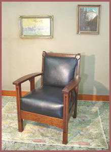 Limbert Ebon Oak Inlaid Arm Chair Accurate Replica